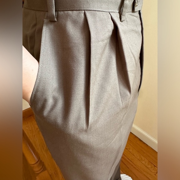 Chaps 1978  Brown Straight Cuffed Dress Pants Deep Pockets SZ 38 X 32 100% Wool - Picture 5 of 16